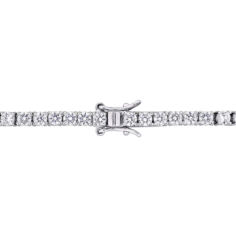 8 1/4ct TGW Created White Sapphire Tennis Bracelet in Sterling Silver by Miadora - 7 in x 3.2 mm x 3 mm - 7 in x 3.2 mm x 3 mm