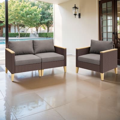 Patio Sofa Wicker Sectional Sofa with Chair