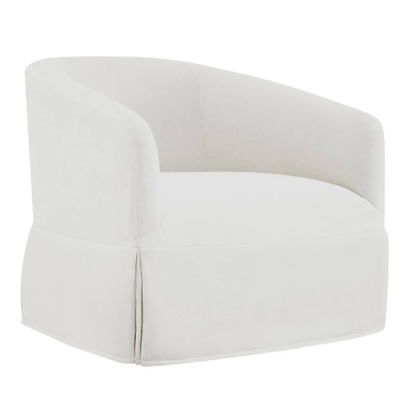 Luke Faux Slipcovered Swivel Accent Chairs for Living Room