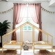 preview thumbnail 1 of 18, Twin Size Metal House Beds with Built-in Table