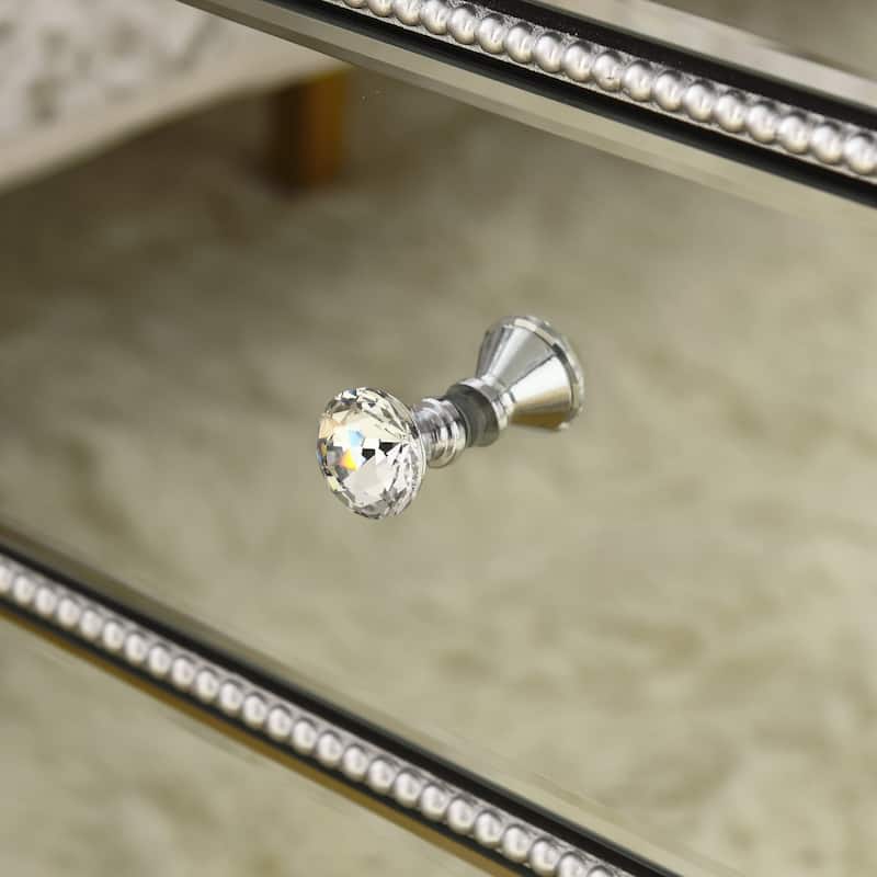 W 22"X D 16 ' X 26.8" Flash silver mirror three drawer cabinet