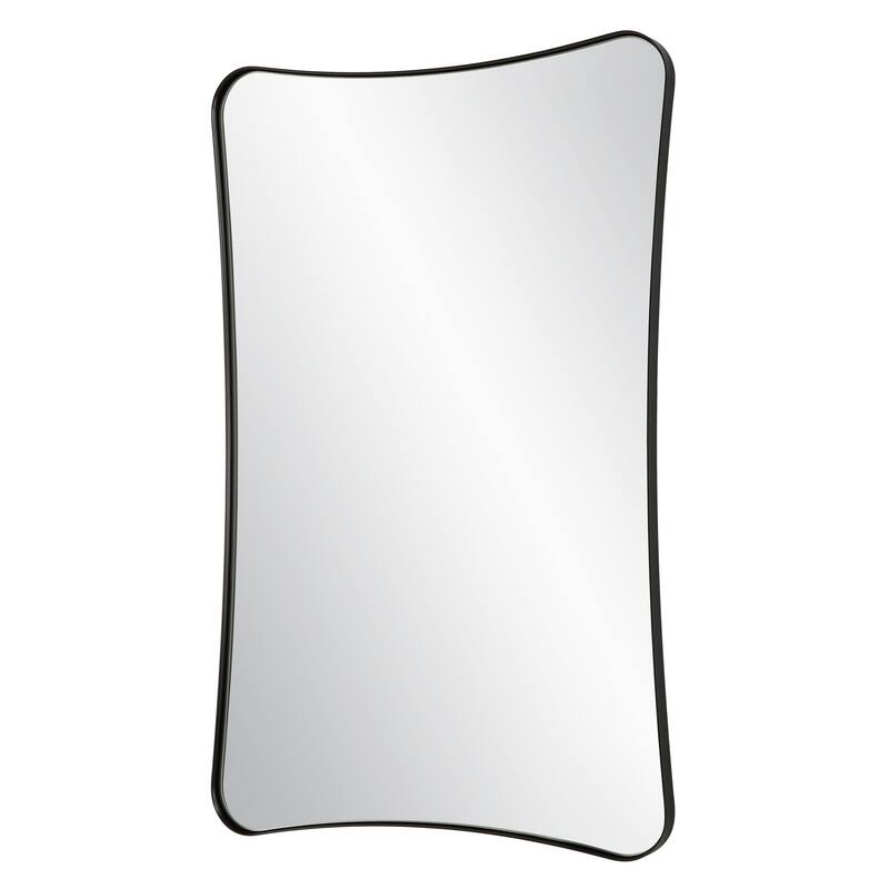 Curved Rectangular Frame Vanity Wall Mirror - 34" - Black