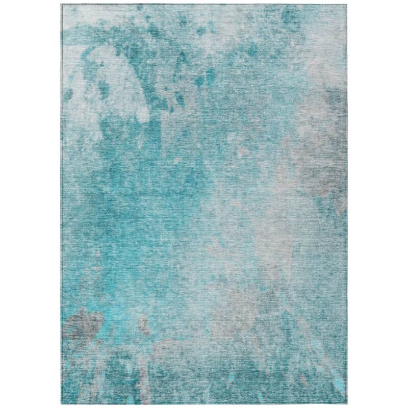 Machine Washable Indoor/ Outdoor Abstract Solid Chantille Rug