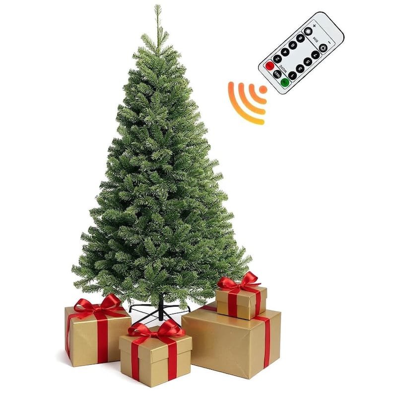 Artificial Christmas Tree, Hinged Artificial Pine, with Remote Control and Lights