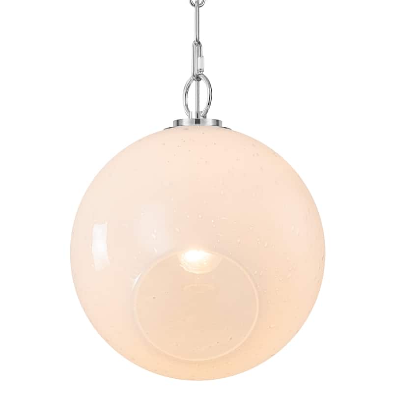 Modern White Bubble Glass Globe Pendant Light with Side Opening