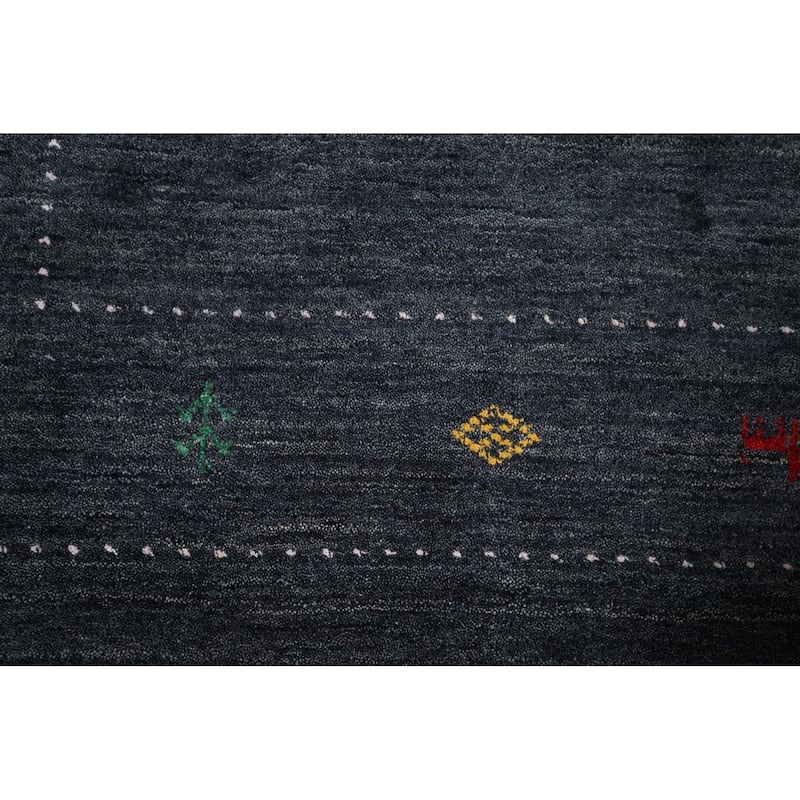 Gabbeh Indian Rug Hand-Knotted Oriental Wool Carpet - 7'11"x 9'8"