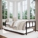 preview thumbnail 1 of 3, Black Metal Twin Height Adjustable Daybed with Roll-Out Pop-Up Trundle and Heavy-Duty Frame Multi
