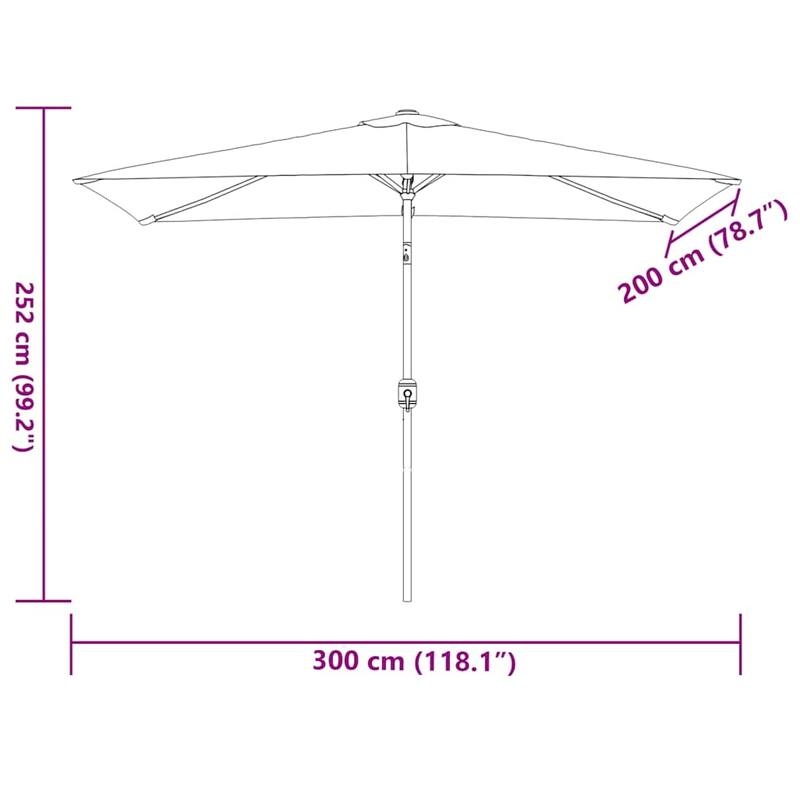 vidaXL Outdoor Umbrella Parasol Patio Sunshade Tilting System Sun Shelter