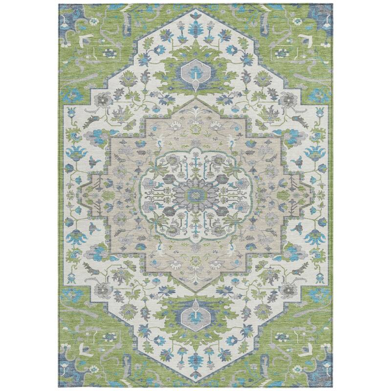 HomeRoots Oriental Traditional Rectangle Outdoor Rug