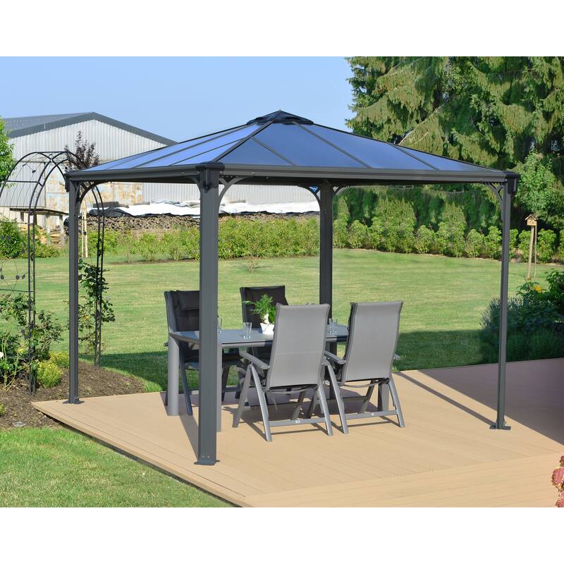 Palermo 10 ft. x 10 ft. Gray/Bronze Outdoor Gazebo