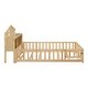 preview thumbnail 9 of 39, Full Size Plywood Montessori Floor Bed with Bookcases, Blackboards, Guard rails, Solid Wood Floor Beds and Storage Headboards