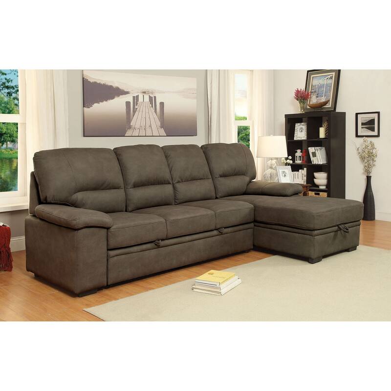 2 Piece Faux Nubuck Fabric Sectional Sofa