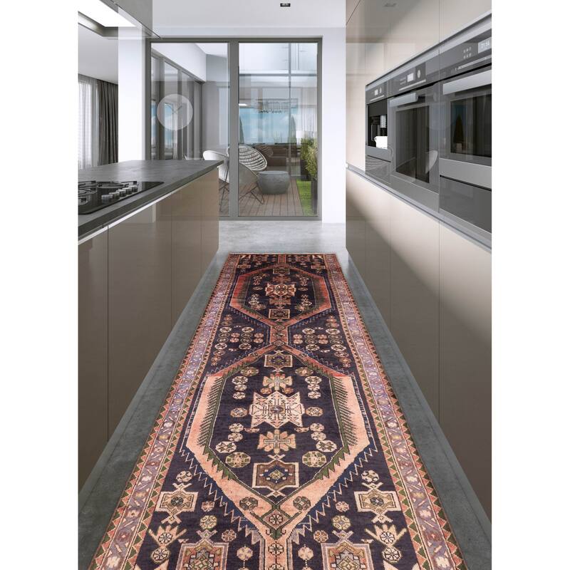 ECARPETGALLERY Hand-knotted Andelz Black Wool Rug - 3'7 x 10'1