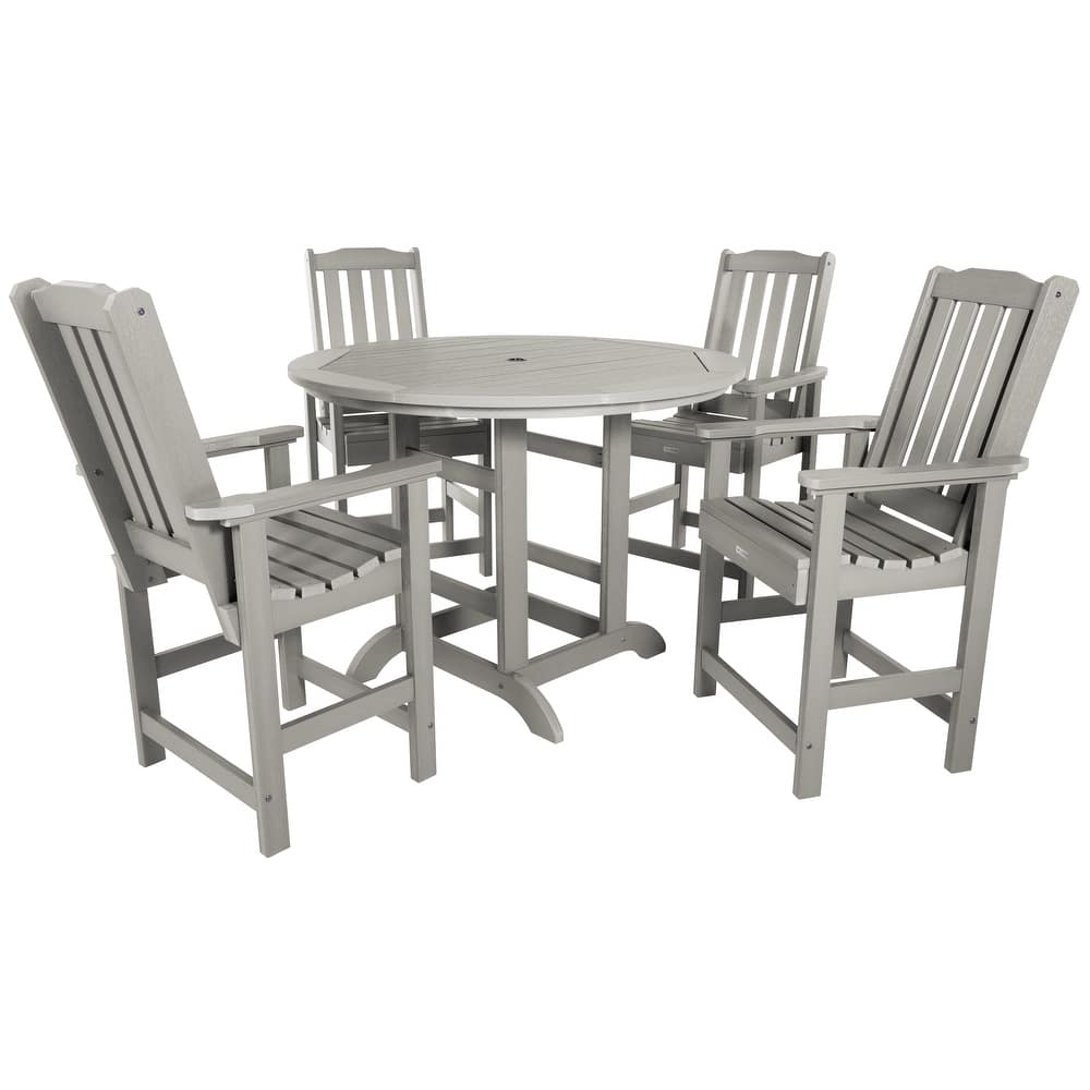 Lehigh 5-piece Outdoor Dining Set - 48" Round Table, Counter-height