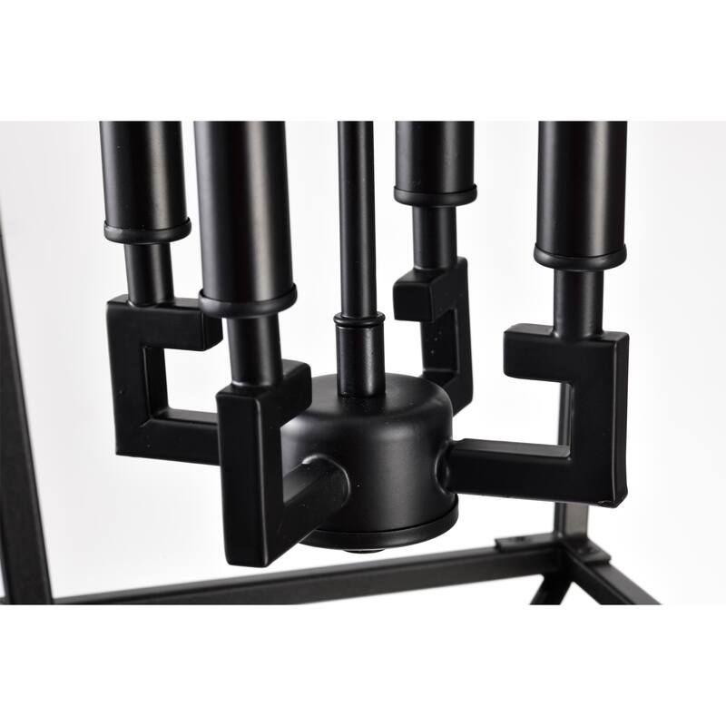 Casper 4-Light Caged Lantern Style Chandelier Ceiling Light with Matte Black Finish