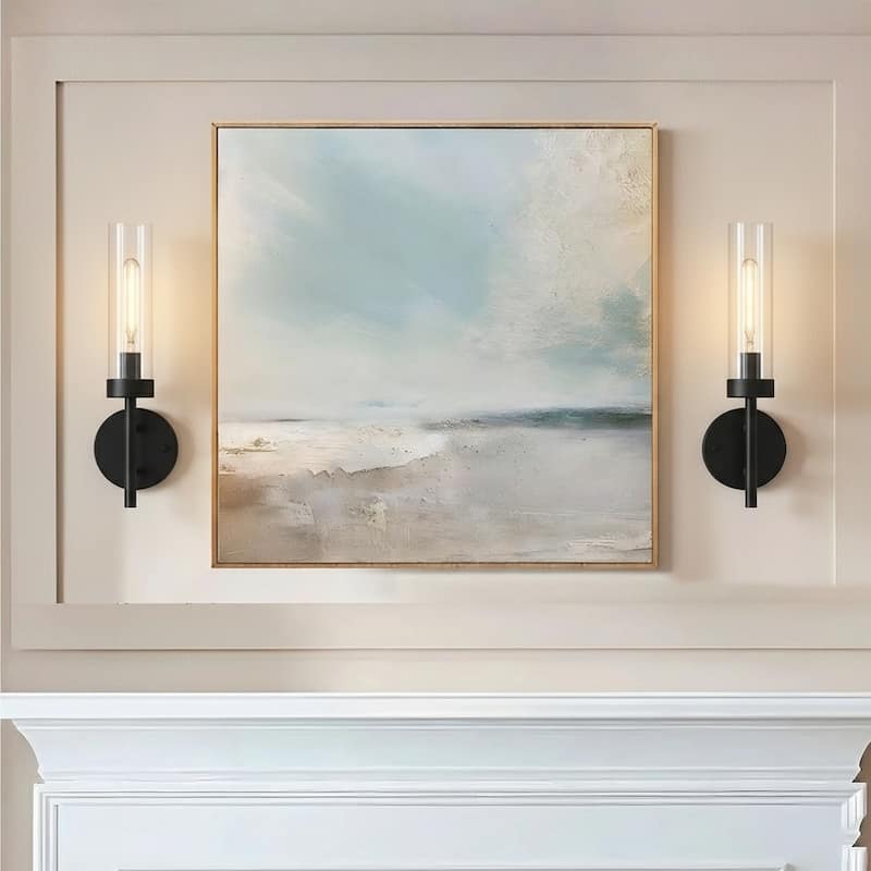 Modern Wall Sconce 2-Pack Wall Lighting Glass Lampshade
