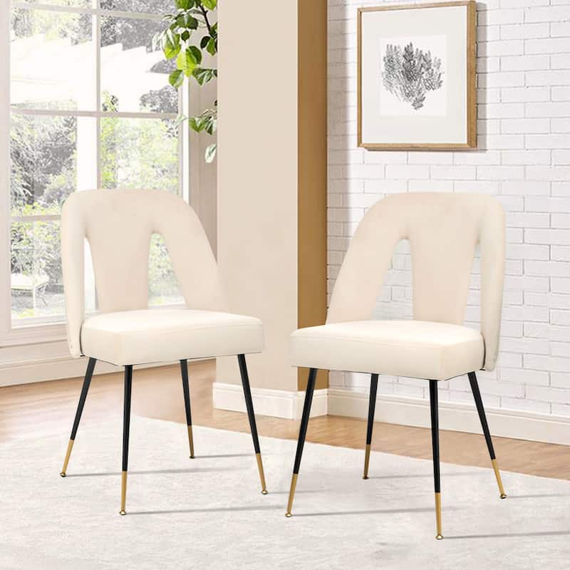 Modern Velvet Upholstered Dining Chairs Set of 6