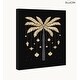 preview thumbnail 4 of 5, Wynwood Studio Canvas Holiday and Seasonal Golden Palm Tree for the Season Black Glam Wall Art Canvas Print