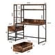 preview thumbnail 15 of 21, Rustic Computer Office Desk with Drawers and Hutch