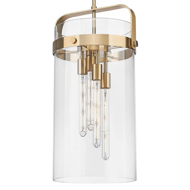 Innovations Lighting 413-4SL-G413-4S-12CL Pilaster 4 Light 12" Wide - Champagne Bronze