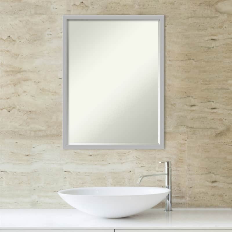 Petite Bevel Bathroom Wall Mirror - Hera Chrome Frame - Hera Chrome - 19 x 25 in