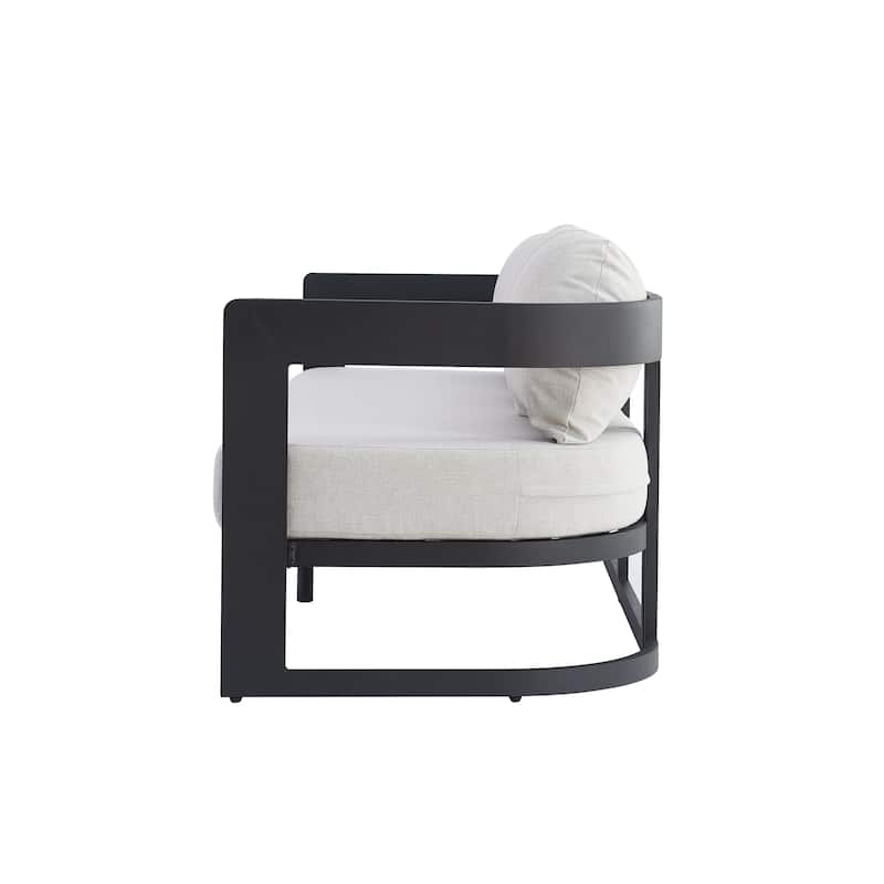 Christopher Knight Home - Elvis Modern Outdoor Aluminum 3 Seater Sofa with Fade-Resistant Cushions