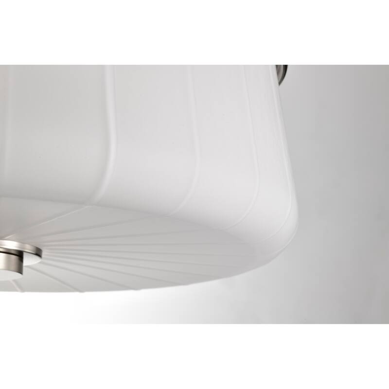 Lune 3 Light Flush Mount Brushed Nickel Finish Etched White Glass - Brushed Nickel