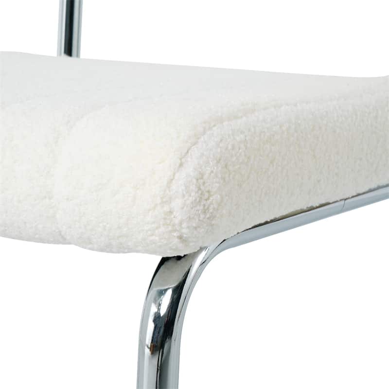 Fabric Light Luxury Dining Chair with Metal Legs(Set of 2) - N/A