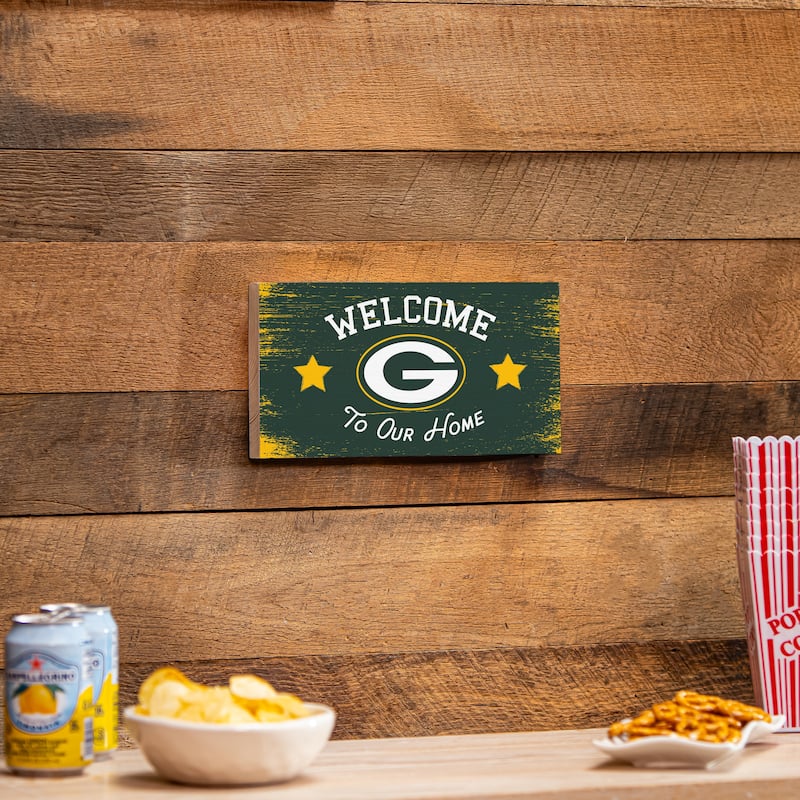 Green Bay Packers Wooden Door Decor Wall Sign - Multi-Color