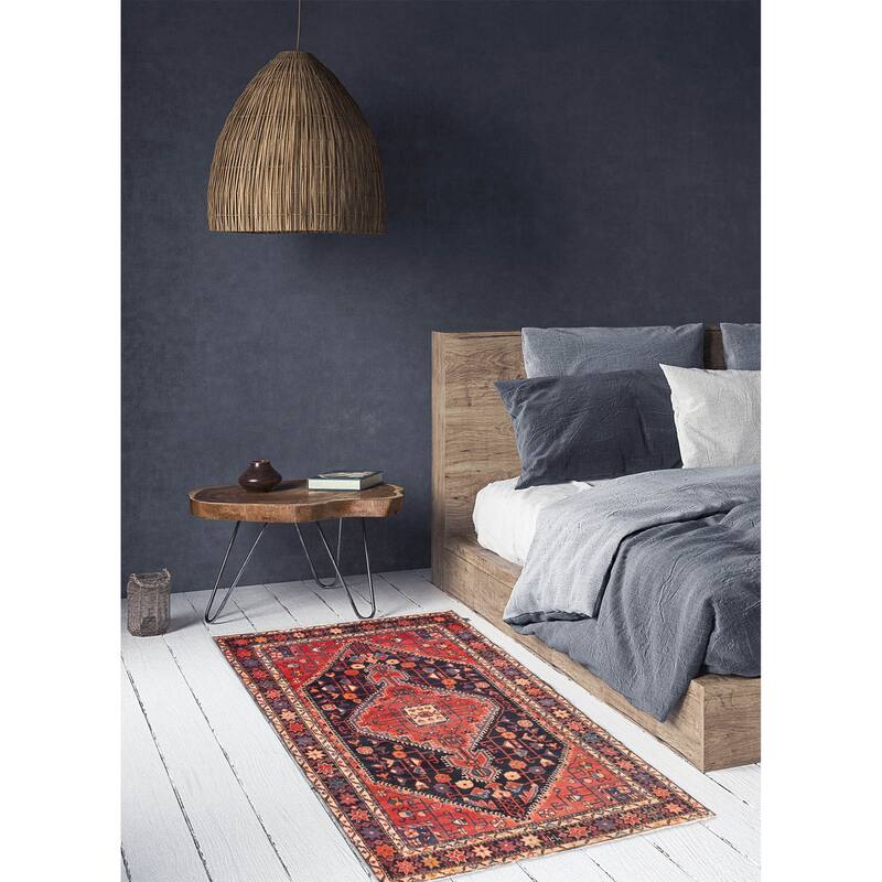 ECARPETGALLERY Hand-knotted Melis Vintage Dark Copper Wool Rug - 3'11 x 7'5