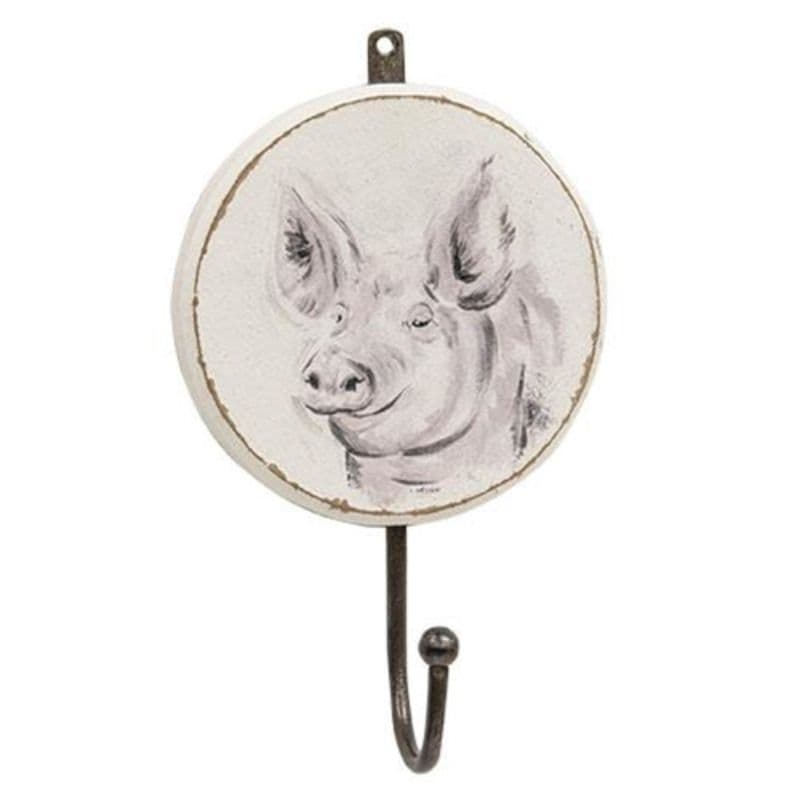 Wooden Farmhouse Pig Wall Hook 5