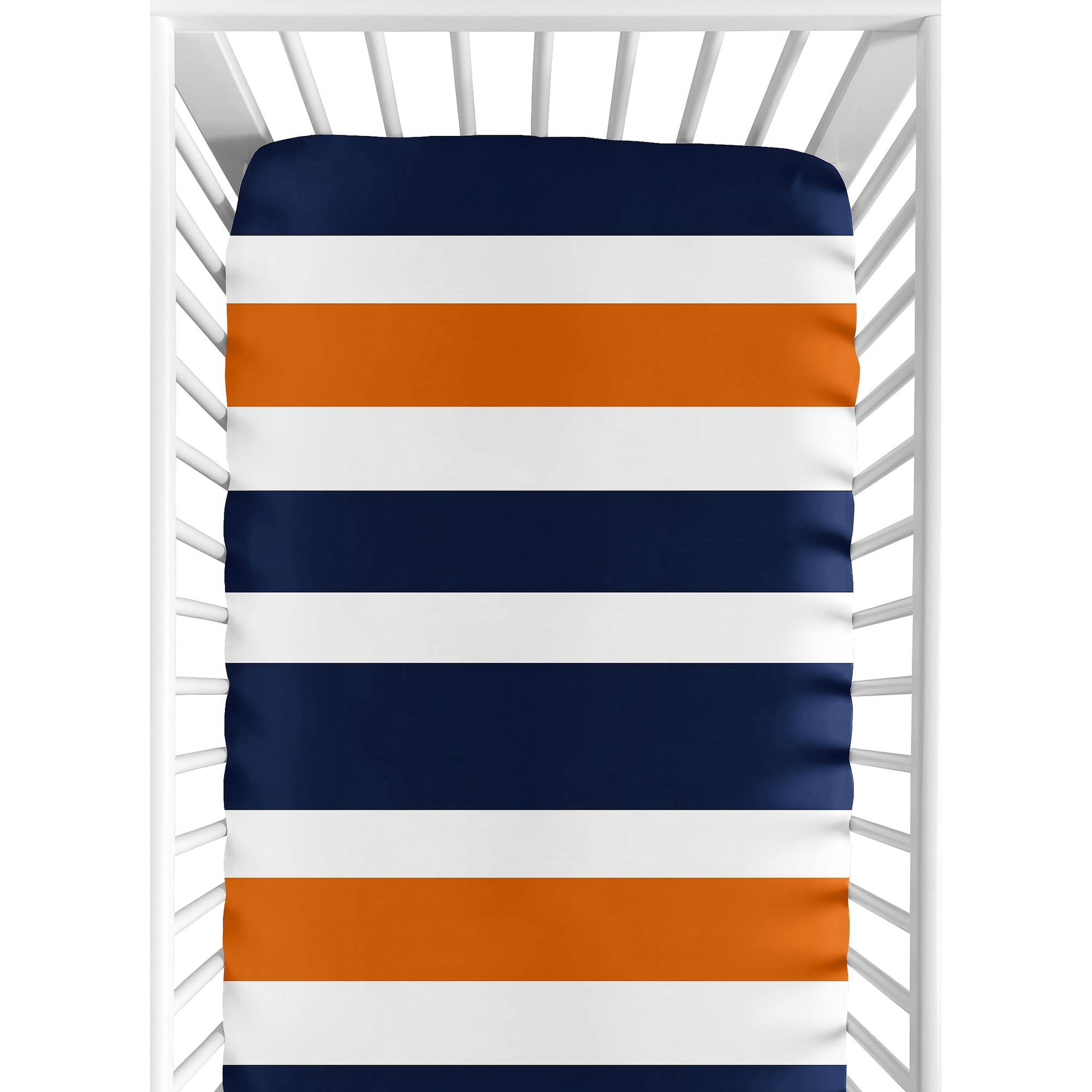 Sweet Jojo Designs Fitted Crib Sheet for the Navy Blue and Orange