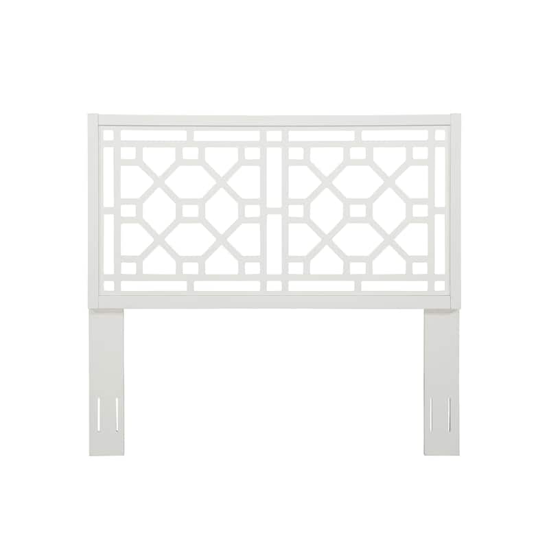 Classic Chippendale White Headboard for Queen/Full Bed