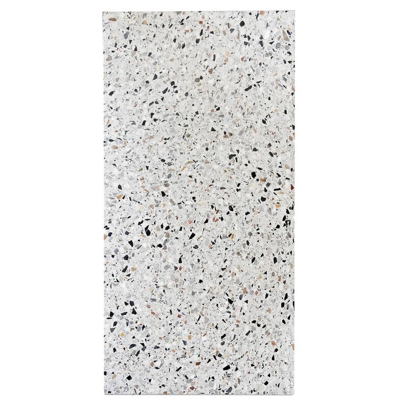 Terraforma 24x24 in. White Honed Terrazzo Large Wall and Floor Tile (7.75 sq ft/case, 2-Pack)