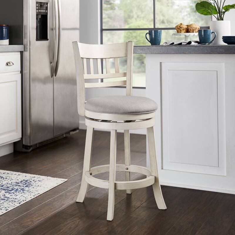 Verona Linen Lattice Back Swivel 24-inch Counter Height Stool by iNSPIRE Q Classic
