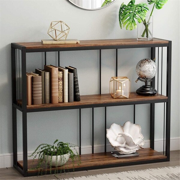 3-Tier Vintage Industrial Console Table Sofa Table - Rustic-brown. Opens flyout.