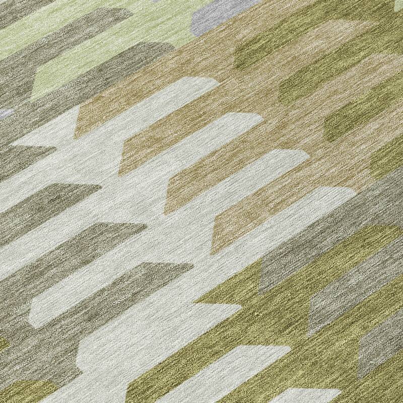 Machine Washable Indoor/ Outdoor Modern Stacks Chantille Rug