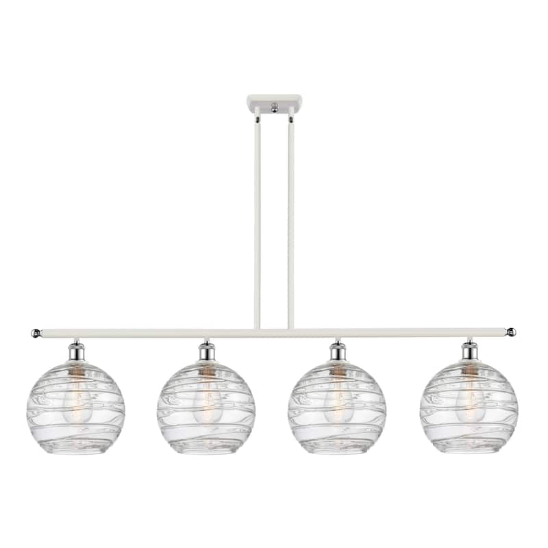 Innovations Lighting 516-4I-13-48 Athens Linear Athens 4 Light 48" - White and Polished Chrome / Clear Deco Swirl