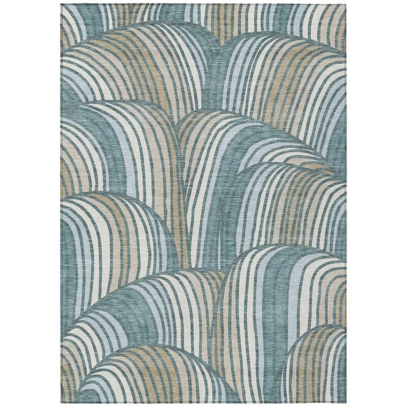 Machine Washable Indoor/ Outdoor Modern Parsons Chantille Rug