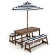 preview thumbnail 20 of 18, Gymax Kids Wood Picnic Table and Bench Set w/ Cushions Umbrella for