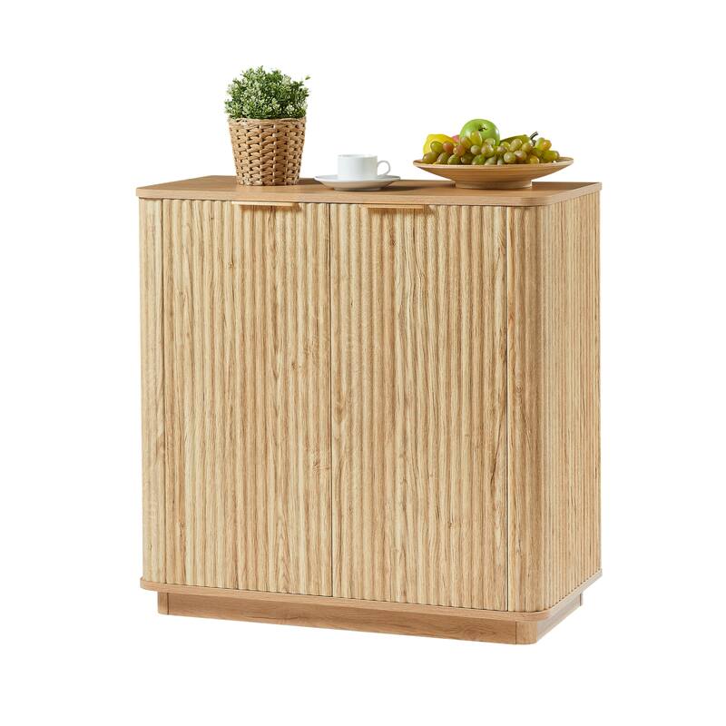 31.5" Buffet Cabinet Sideboard with Storage Curved wave Design