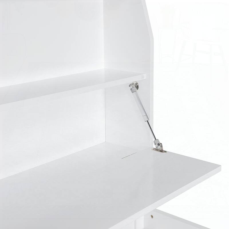 Wooden LED Platform Bed with Trundle