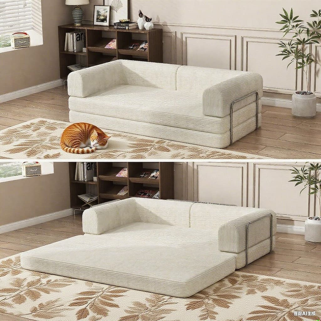 1 PC Convertible Modular Sleeper Sofa Bed for Living Room Lounge Studio