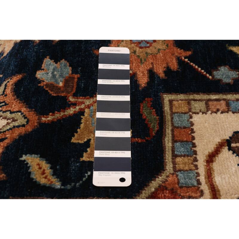 ECARPETGALLERY Hand-knotted Jules Sultane Navy Wool Rug - 11'8 x 15'0