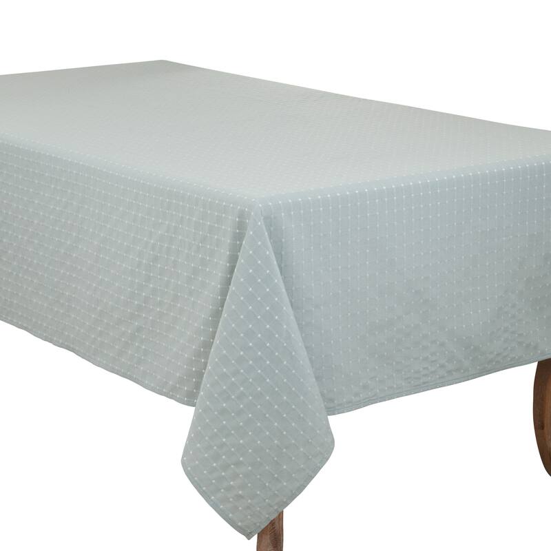 Cotton Blend Tablecloth With Stitched Line Design