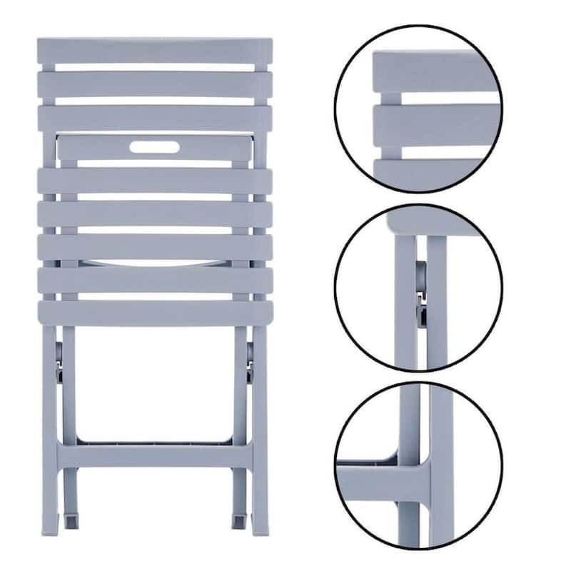 Outdoor Folding Chair Set of 2 Space-Saving UV Resistant Patio Seating