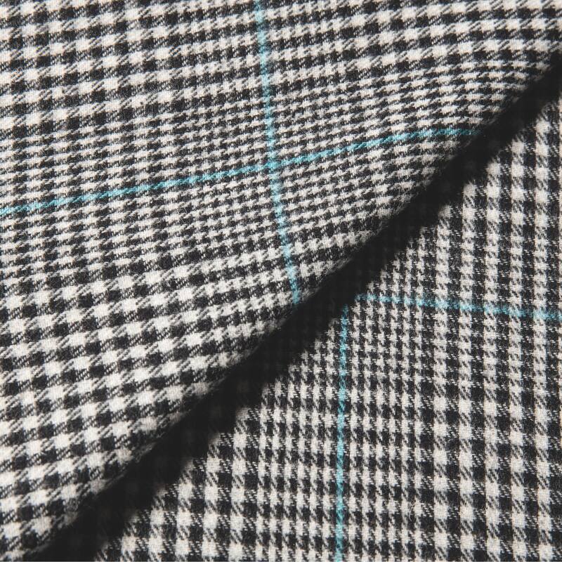 La Rochelle Yarn Dyed Heathered Flannel Bed Sheet Set - Black Plaid - Full