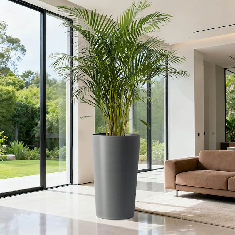 2 Pack Tall 21.7 in Planters for Outdoor Plants, Modern Tall Square Planter Box, Indoor Outdoor Porch Patio Flower Pot