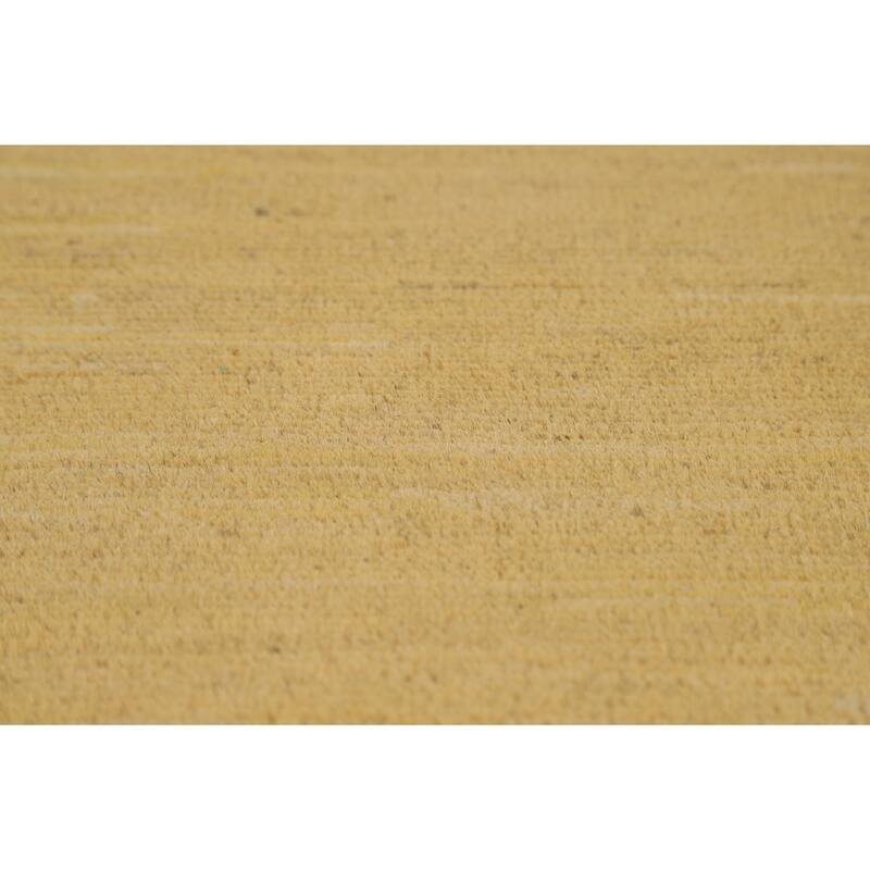 Yellow Modern Gabbeh Runner Rug Hand-Knotted Wool Carpet - 2'7"x 9'6"