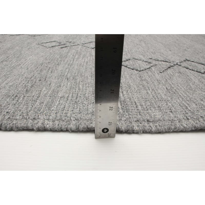ECARPETGALLERY Braid weave Sienna Grey Wool Rug - 4'11 x 7'5